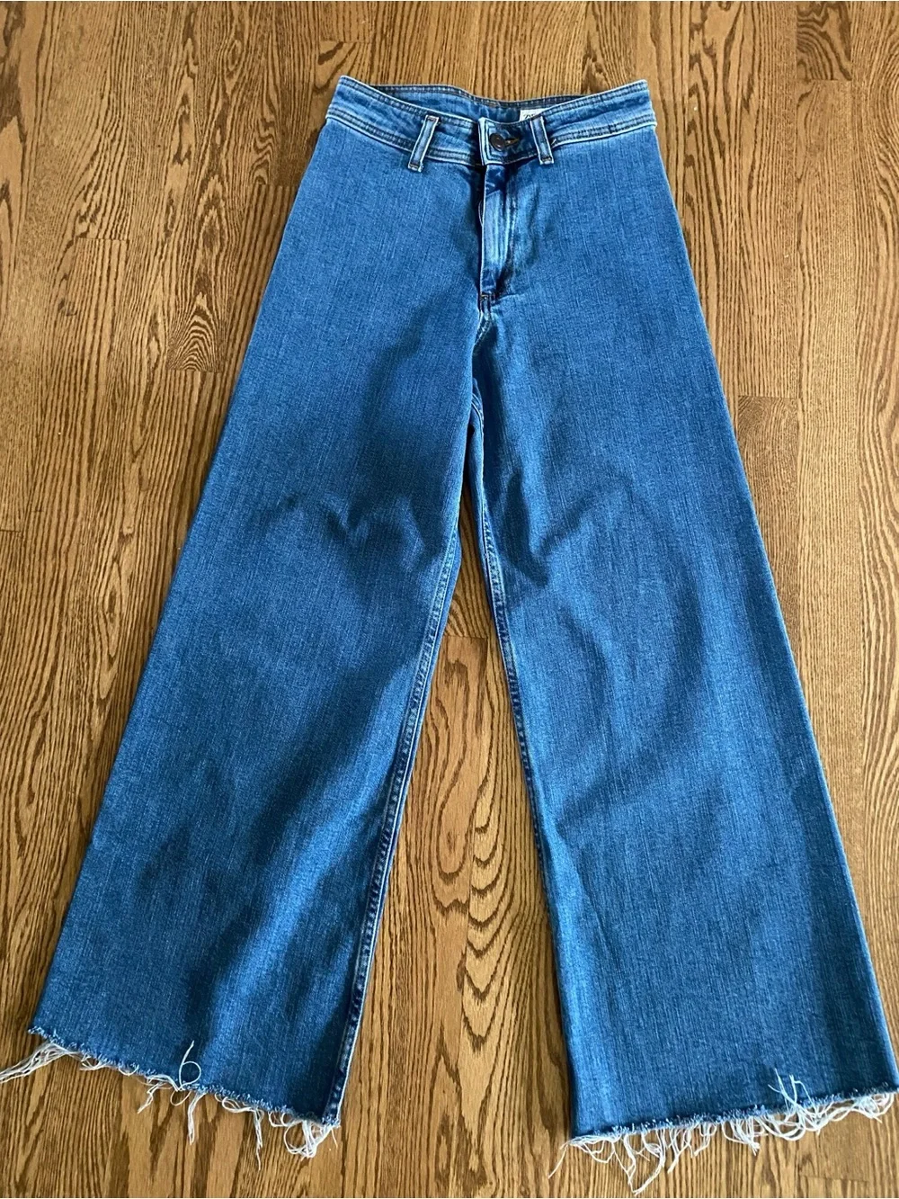 ZARA High Rise Wide Leg Crop Jeans - Picture 4 of 6